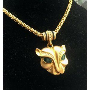 VTG Puma Cougar Panther Necklace Runway cat animal